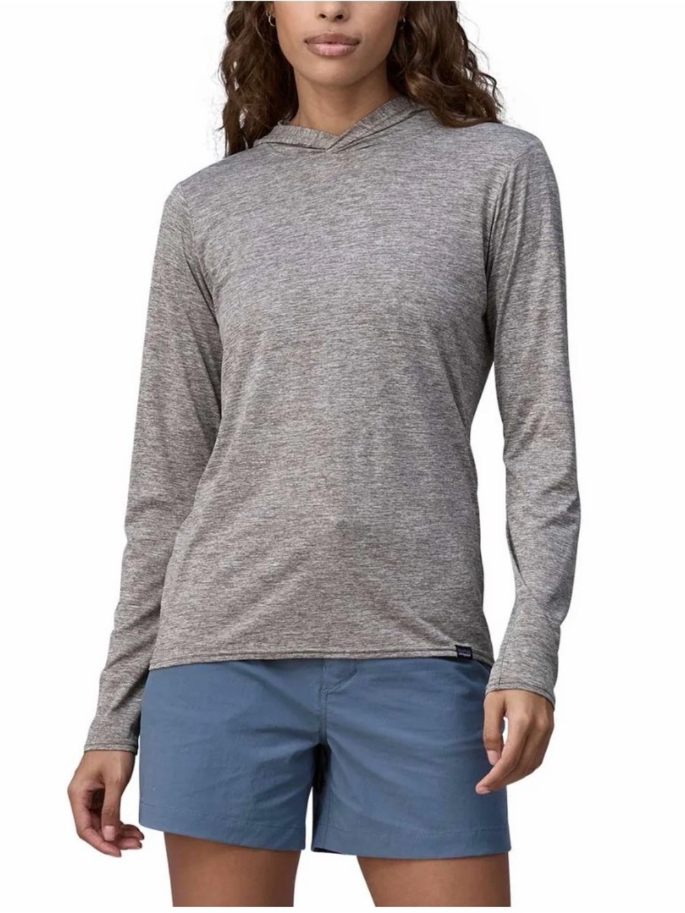 Patagonia Capilene Cool Daily Feather Grey Hoodie Sun Shirt - Size Small